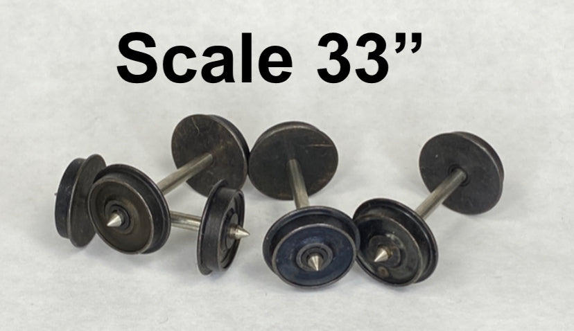 Wheelsets Brass (4), 33-inch, Scale freight