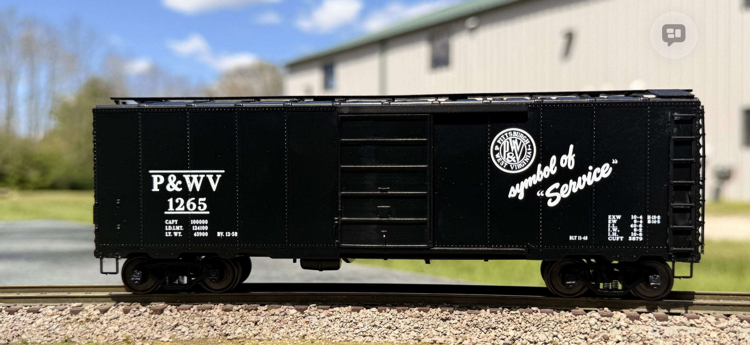 PITTSBURGH AND WEST VIRGINA P&WV 40' BOX CAR 1164