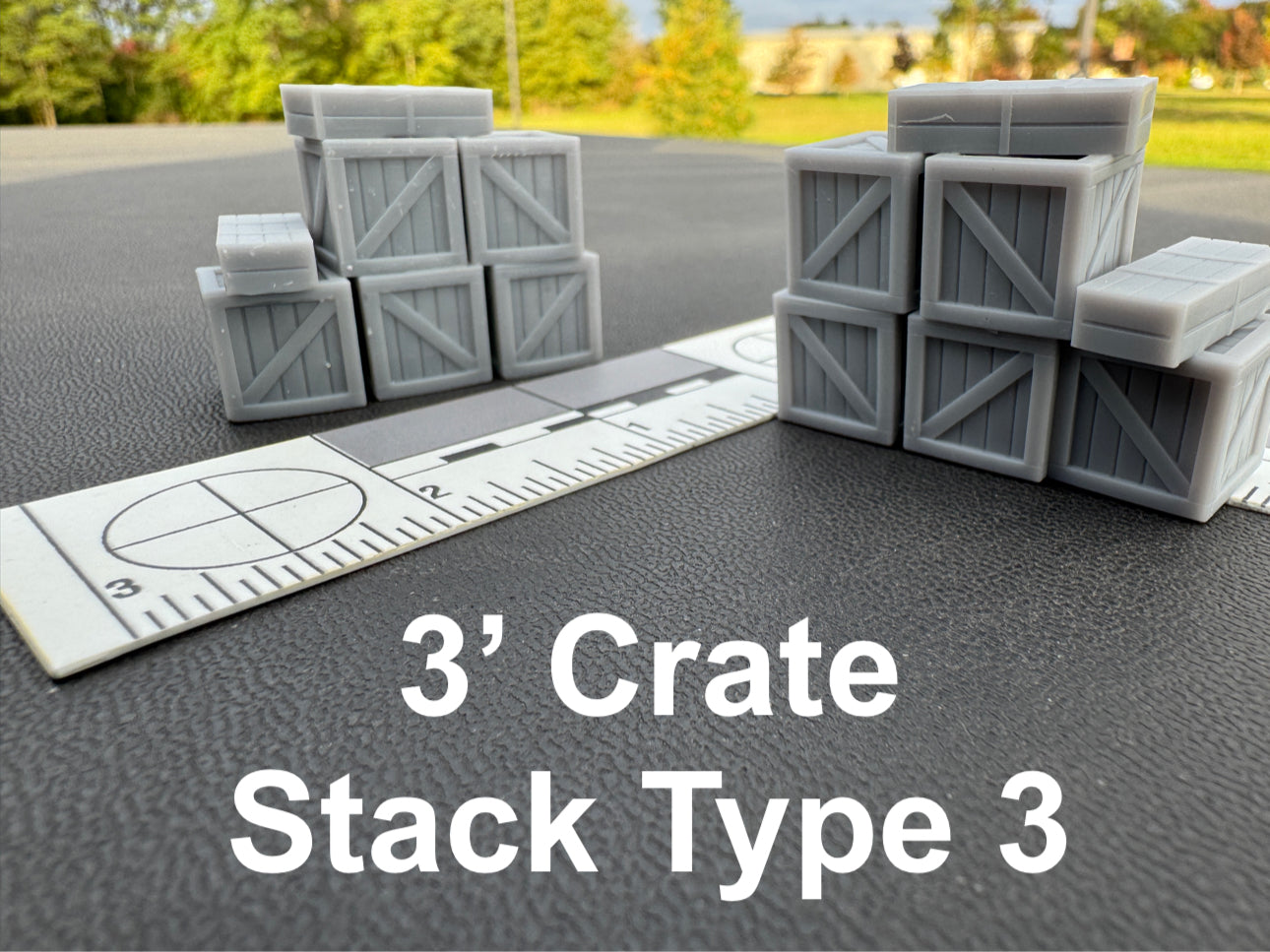 3D PRINTED 3' CRATE STACK Type 3,