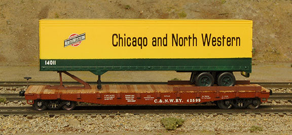 C&NW 46' Flat Car w- trailer